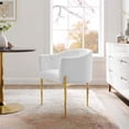 thumbnail image 1 of Modway Savour Tufted Performance Velvet Stainless Steel Accent Chair in White, 1 of 8