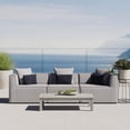 thumbnail image 1 of Modway Saybrook 3-Piece Fabric Upholstered Outdoor Patio Sectional Sofa in Gray, 1 of 9