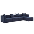 thumbnail image 1 of Modway Saybrook 5-Piece Fabric Outdoor Patio Sectional Sofa in Navy, 1 of 12