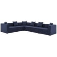 thumbnail image 1 of Modway Saybrook Outdoor Patio Upholstered 6-Piece Sectional Sofa in Navy, 1 of 11