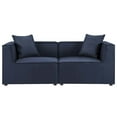 thumbnail image 1 of Modway Saybrook Fabric Upholstered Outdoor Patio Loveseat in Navy, 1 of 8