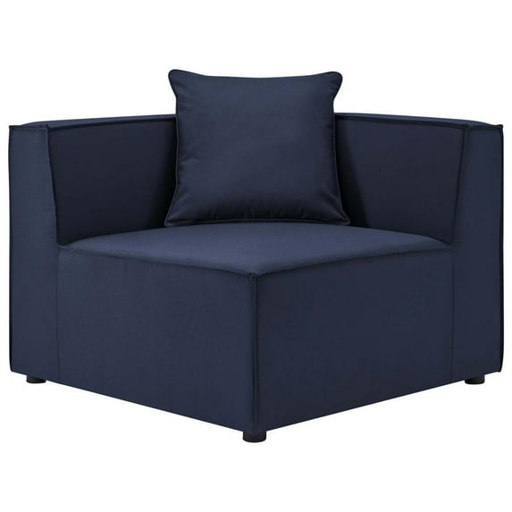 Modway Saybrook Outdoor Patio Upholstered Sectional Sofa Corner Chair in Navy