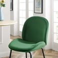 thumbnail image 1 of Modway Scoop Black Powder Coated Steel Leg Performance Velvet Counter Stool in Emerald, 1 of 7