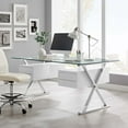 thumbnail image 1 of Modway Sector 71" Glass Top Glass Office Desk in White, 1 of 9