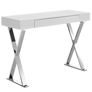 Modway Sector Modern Style Stainless Steel Console Table in White