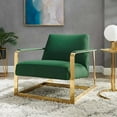 thumbnail image 1 of Modway Seg Performance Velvet Accent Chair, Green, 1 of 4
