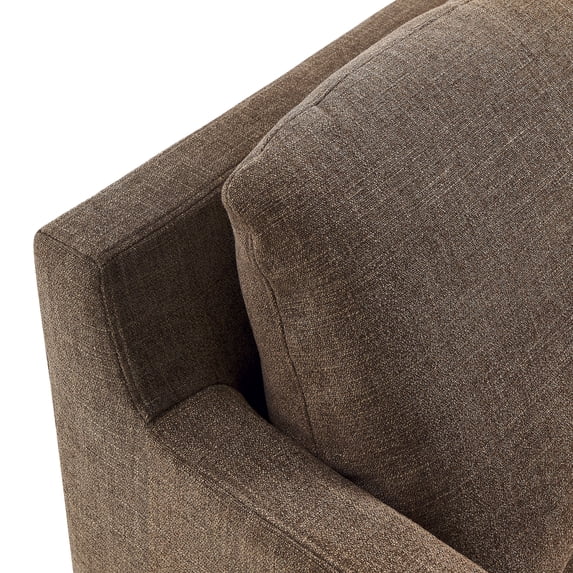 Serene Fabric Slipcovered Swivel Armchair in Mocha