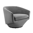 thumbnail image 1 of Modway Series Performance Velvet Fabric and Iron Swivel Chair in Gray, 1 of 9
