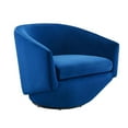 thumbnail image 1 of Modway Series Performance Velvet Fabric and Iron Swivel Chair in Navy, 1 of 9