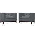 thumbnail image 1 of Modway Serve Polyester Fabric and Rubberwood Armchairs in Gray (Set of 2), 1 of 5