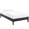 thumbnail image 1 of Sharon Vinyl Twin Bed Frame with Squared Tapered Legs in Black, 1 of 2