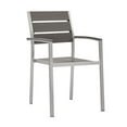 thumbnail image 1 of Modway Shore Outdoor Patio Aluminum Dining Armchair in Silver Gray, 1 of 4
