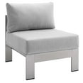 thumbnail image 1 of Modway Shore Sunbrella® Fabric Aluminum Outdoor Patio Armless Chair in Silver Gray, 1 of 5