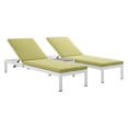 thumbnail image 1 of Modway Shore 3-Piece Outdoor Patio Aluminum Chaise with Cushions, Multiple Colors, 1 of 9