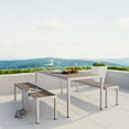 thumbnail image 1 of Modway Shore 3 Piece Outdoor Patio Aluminum Dining Set in Silver Gray, 1 of 6