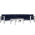thumbnail image 1 of Modway Shore 5 Piece Outdoor Patio Aluminum Sectional Sofa Set, 1 of 7