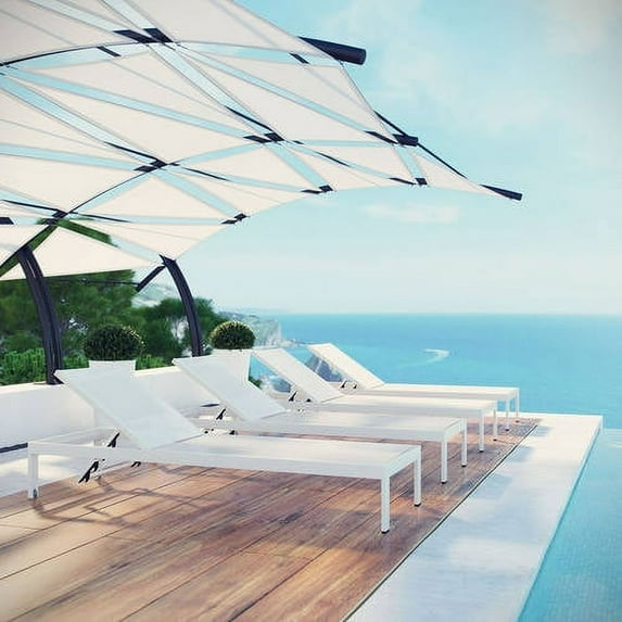 Modway Shore Outdoor Patio Aluminium Chaise, Set of 4, Multiple Colors