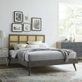 thumbnail image 1 of Modway Sidney 79.5" King Rattan/Wood Platform Bed with Splayed Legs in Gray, 1 of 3