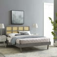 thumbnail image 1 of Modway Sidney Cane and Wood Full Platform Bed With Angular Legs in Gray, 1 of 3