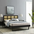 thumbnail image 1 of Modway Sidney Cane and Wood King Platform Bed With Angular Legs in Black, 1 of 9