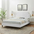 thumbnail image 1 of Modway Sienna Modern Performance Velvet Full Platform Bed - White, 1 of 10