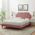thumbnail image 1 of Modway Sienna Performance Velvet Full Platform Bed in Dusty Rose, 1 of 10