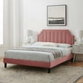 thumbnail image 1 of Modway Sienna Performance Velvet Full Platform Bed in Dusty Rose, 1 of 10
