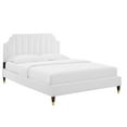 thumbnail image 1 of Modway Sienna Performance Velvet King Platform Bed in White Finish, 1 of 10