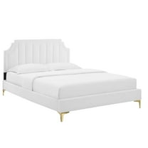 Modway Sienna Performance Velvet King Platform Bed in White