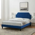 thumbnail image 1 of Modway Sienna Performance Velvet Twin Platform Bed in Navy, 1 of 10