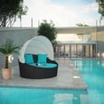 thumbnail image 1 of Modway Siesta Rattan Weave/Aluminum Canopy Patio Daybed in Espresso/Turquoise, 1 of 6