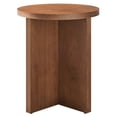 thumbnail image 1 of Modway Silas Round Modern Wood Side Table with X-Shaped Base in Walnut, 1 of 8