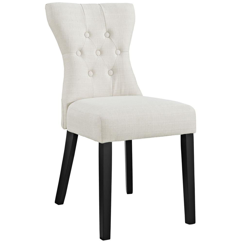 Beige Faux Leather Upholstered Parsons Side Chair