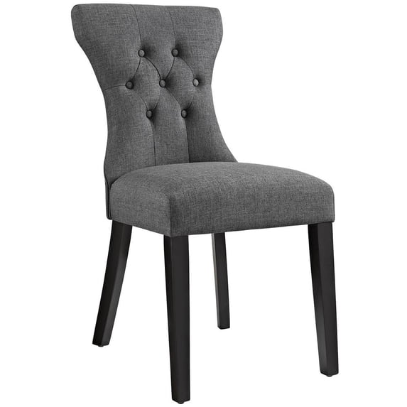 Modway Silhouette 19.5" Modern Fabric Dining Side Chair in Gray