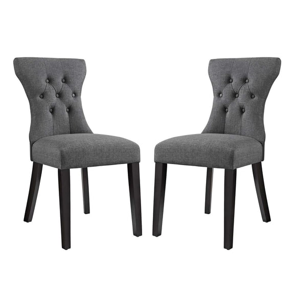 Modway Silhouette Fabric Upholstered Dining Side Chair, Set of 2, Multiple Colors