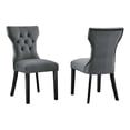 thumbnail image 1 of Modway Silhouette 20" Modern Fabric Dining Chairs in Black/Gray (Set of 2), 1 of 8