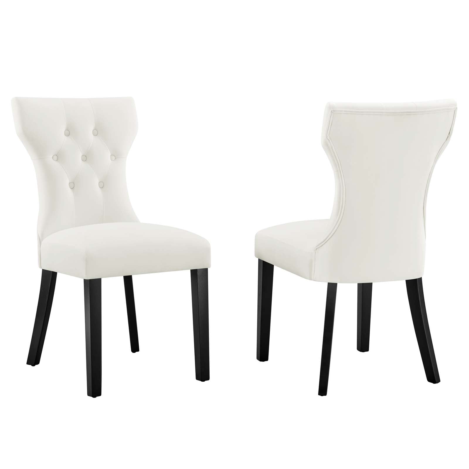Elegant Hourglass White Faux Leather Parsons Side Chair