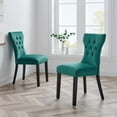 thumbnail image 1 of Modway Silhouette Performance Velvet Dining Chairs - Set of 2 in Teal, 1 of 9