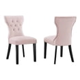 thumbnail image 1 of Modway Silhouette 20" Modern Fabric Dining Chairs in Black/Pink (Set of 2), 1 of 9