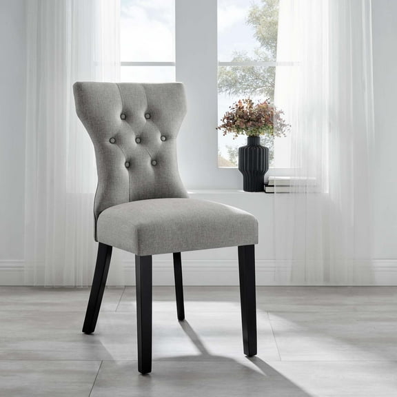 Modway Silhouette Dining Side Chair in Light Gray