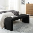 thumbnail image 1 of Modway Simba 60" Boucle Fabric Upholstered Waterfall Long Bench in Black, 1 of 9