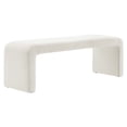 thumbnail image 1 of Modway Simba 60" Boucle Fabric Upholstered Waterfall Long Bench in Ivory, 1 of 9