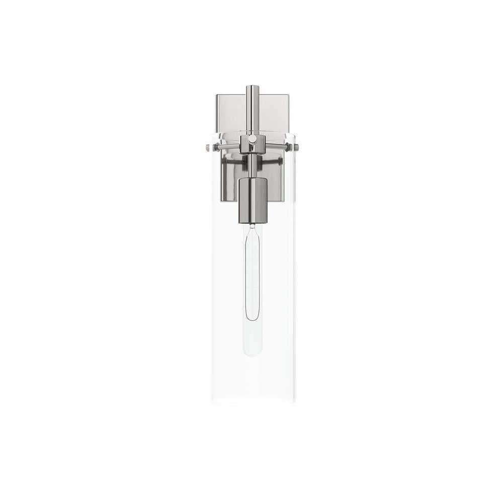 Skylark Polished Nickel and Glass Wall Sconce