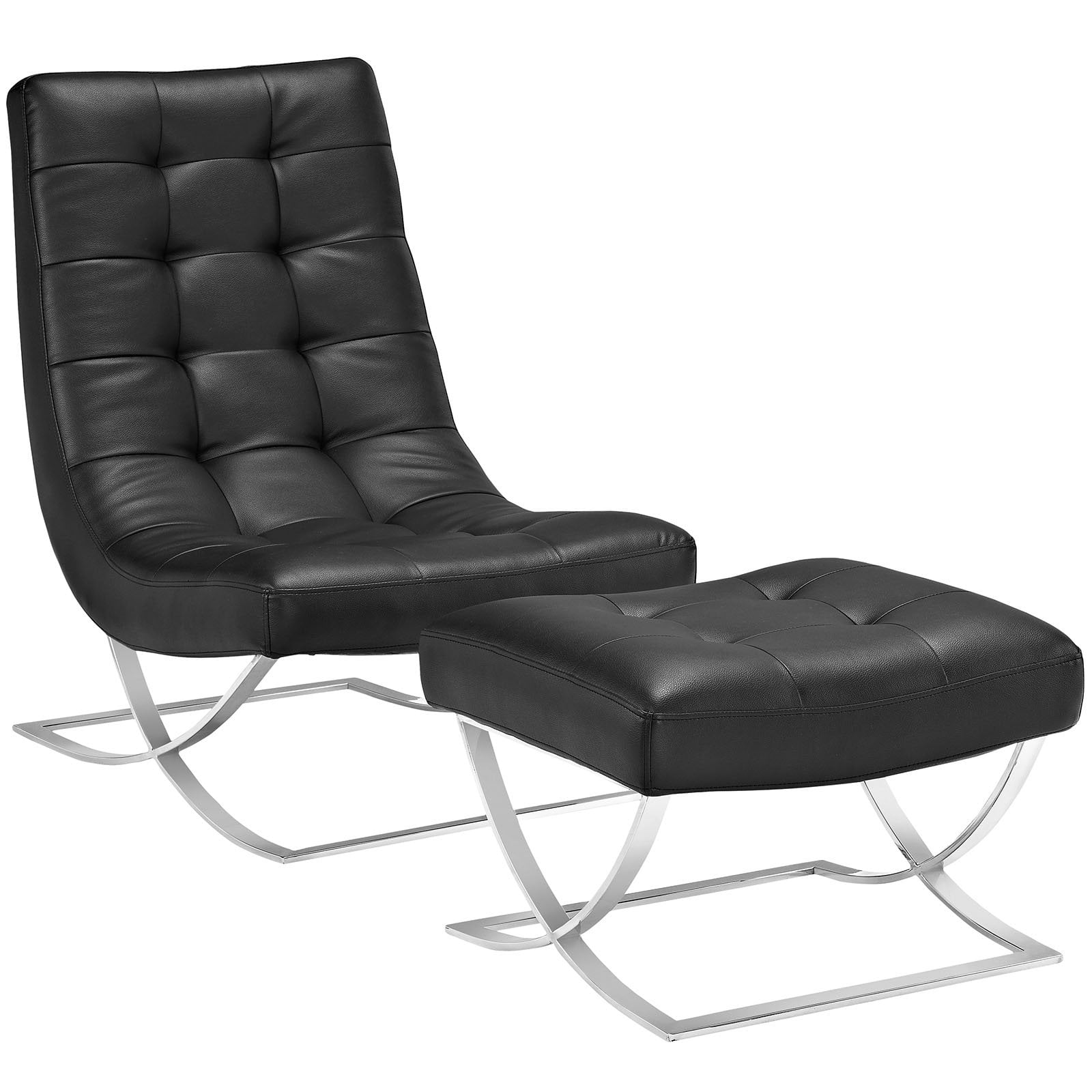 Modway Slope Lounge Chair and Ottoman, Multiple Colors