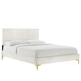 thumbnail image 1 of Modway Sofia Channel Tufted Performance Velvet Full Platform Bed in White, 1 of 8