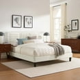 thumbnail image 1 of Modway Sofia Channel Tufted Performance Velvet Full Platform Bed - White, 1 of 8