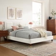 thumbnail image 1 of Modway Sofia Channel Tufted Performance Velvet Twin Platform Bed in White, 1 of 8