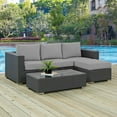 thumbnail image 1 of Modway Sojourn 3 Piece Outdoor Patio Sunbrella® Sectional Set in Canvas Gray, 1 of 7
