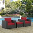 thumbnail image 1 of Modway Sojourn 3 Piece Outdoor Patio Sunbrella® Sectional Set in Canvas Red, 1 of 7