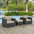 thumbnail image 1 of Modway Sojourn 3 Piece Outdoor Patio Sunbrella Sectional Set, Multiple Colors, 1 of 7